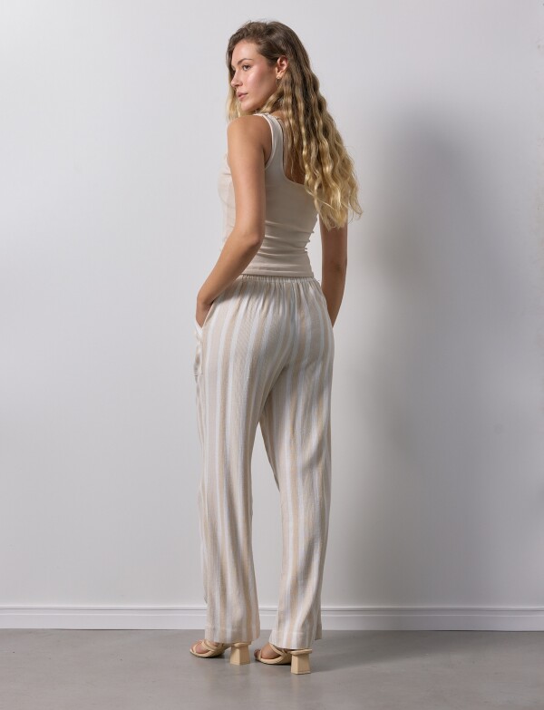 Pantalon Lino MULTI/BEIGE