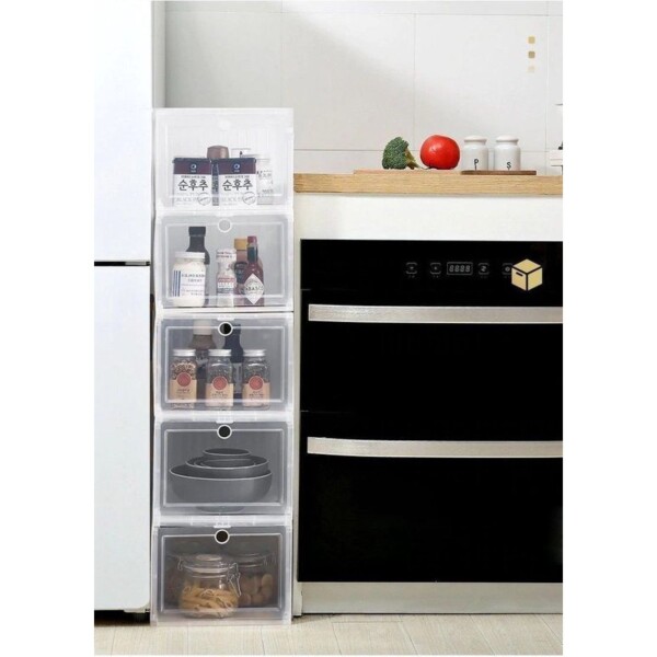 Caja Organizadora Zapatos Zapatera X6 Unidades Caja Apilable Color Variante Blancogrande