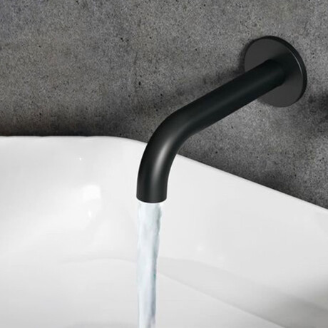 Griferia Lavatorio Pared En Laton Negro Mate - Serie Alassio Ii NEGRO