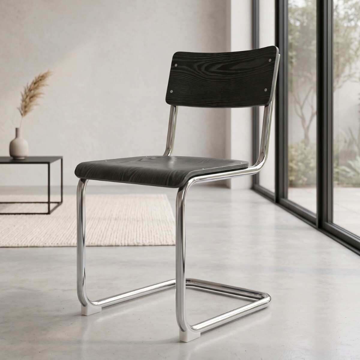 Silla de Comedor Metal Cromado - Impala - Negro 