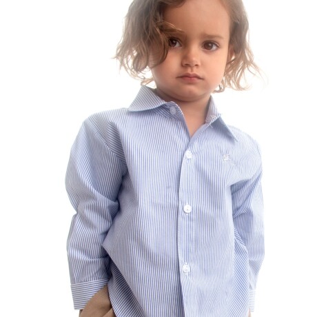 Camisa de Niño/a rayada celeste