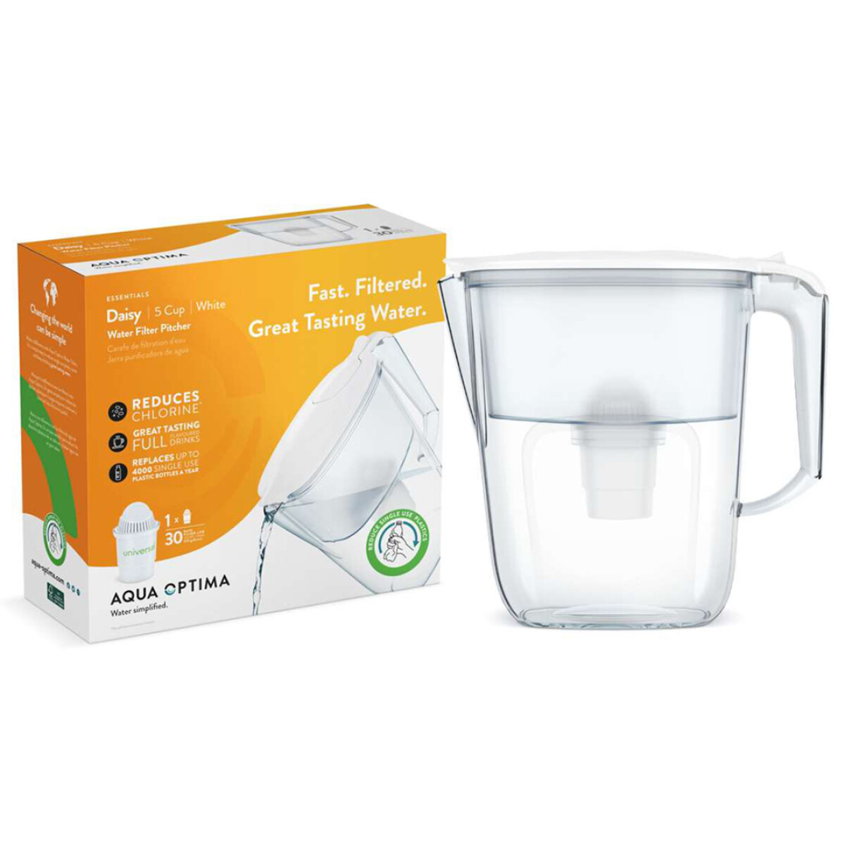 Jarra Daisy + Filtro Universal - BLANCO 