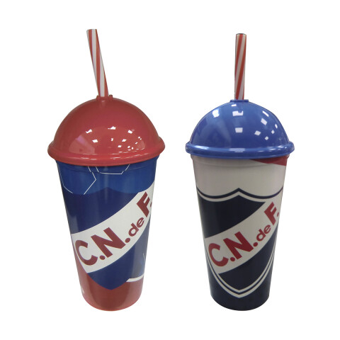 Vaso Plástico Milkshake con Pajita Nacional Diseño Surtidos 500 ml U