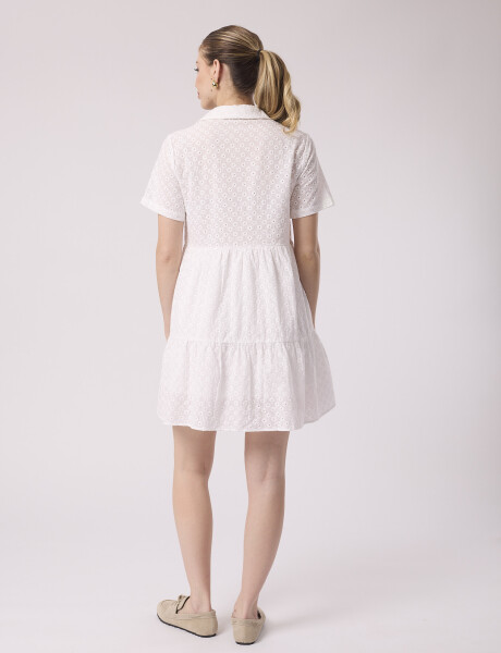 Vestido mini broderie blanco