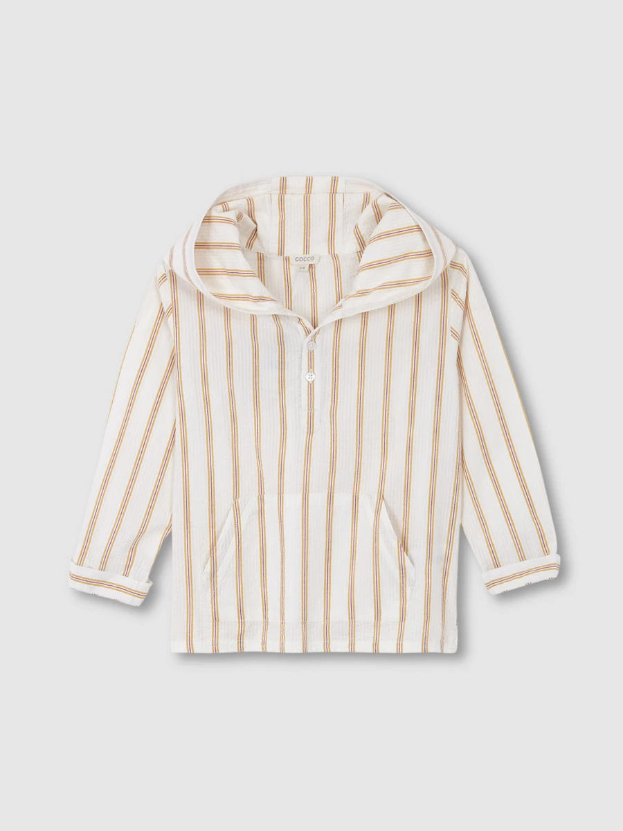 Camisa Rayas Con Capucha Blanco