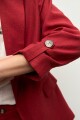 Blazer lino roll-up carmesí
