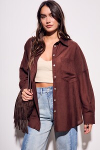 Camisa Tencel Chocolate