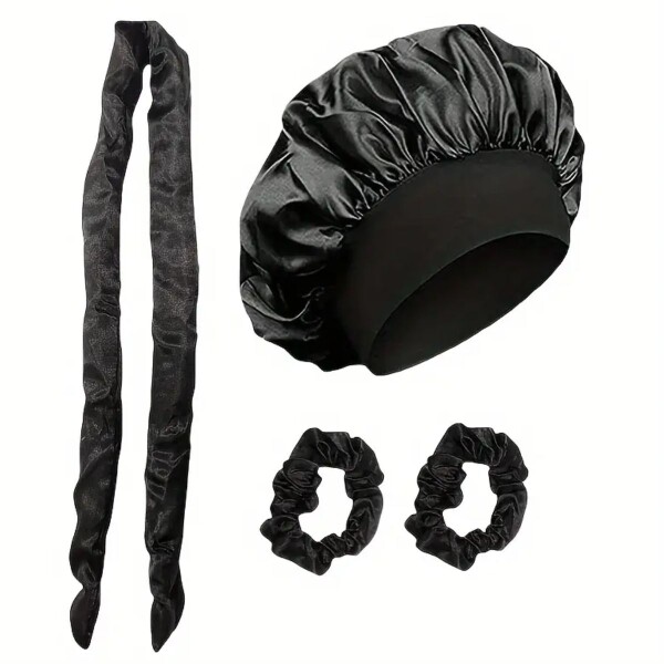 Rizador sin Calor con 2 Moñas Más Gorro de Color Negro