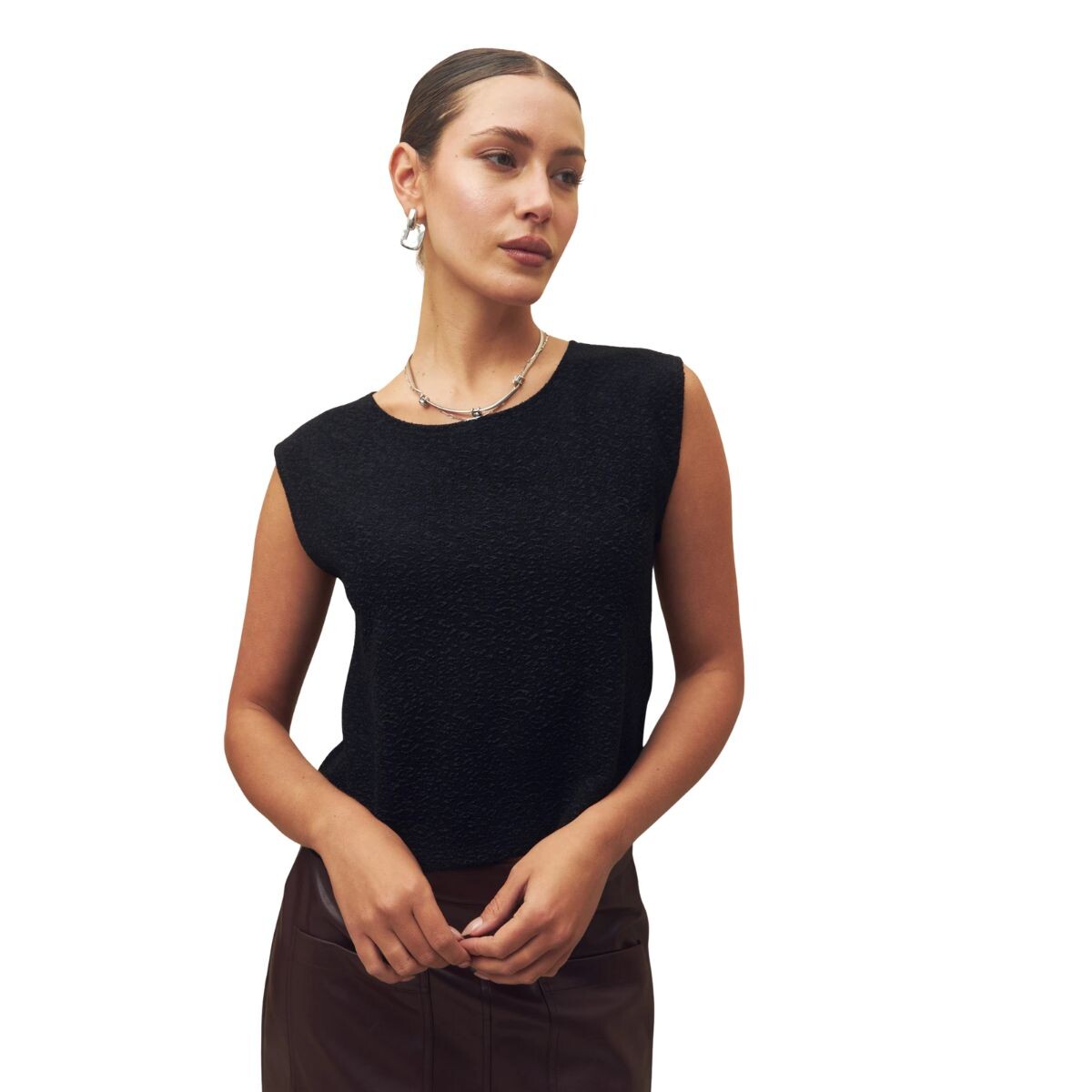 TOP ROSELINA S-XXL - NEGRO 