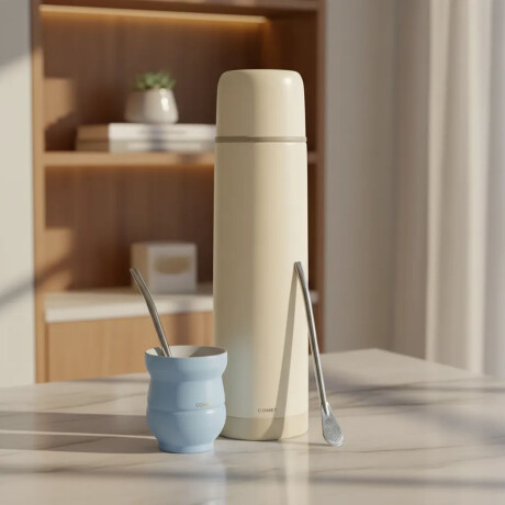 Set Matero Termo Bala 750ml +mate 140ml +bombilla regalo Celeste