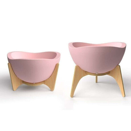 Maceta C/Base Madera 38X20Cm Tryas Rosa
