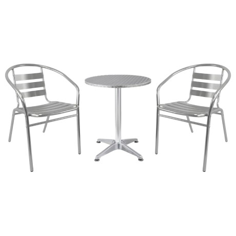 Mesa con 2 sillas Just Home Collection en aluminio de exterior Mesa con 2 sillas Just Home Collection en aluminio de exterior