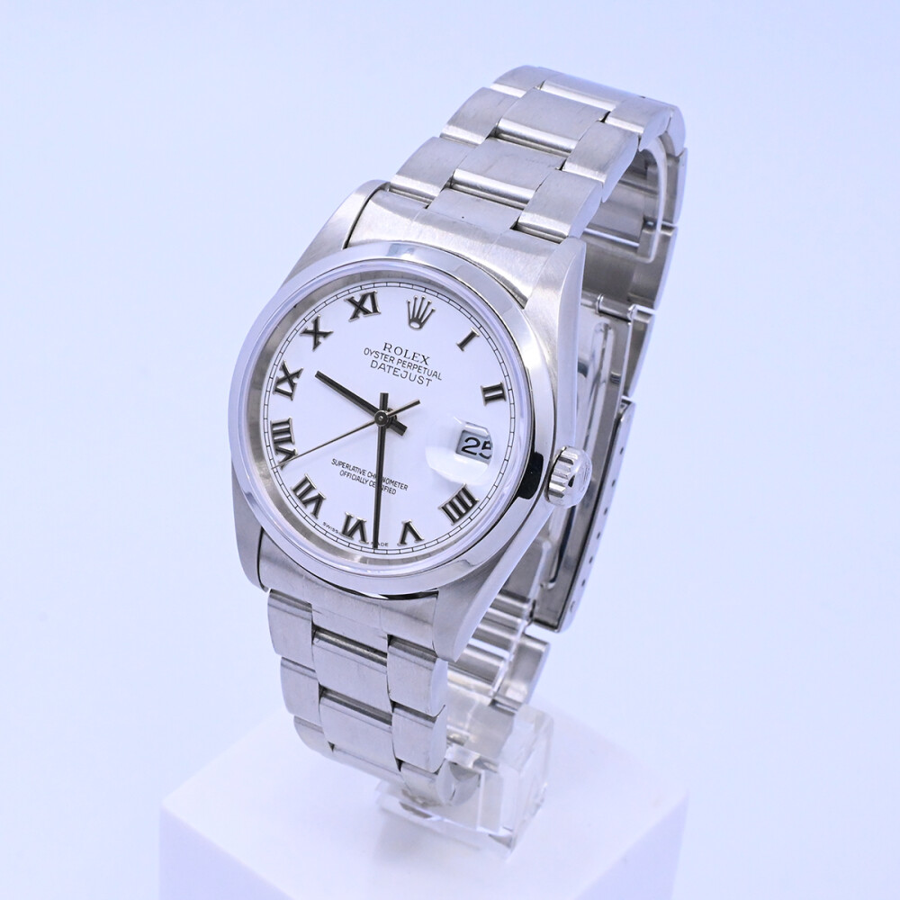 Rolex Datejust 16200 acero 36 mm. Números romanos con caja y papeles, año 2005. Rolex Datejust 16200 acero 36 mm. Números romanos con caja y papeles, año 2005.
