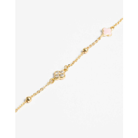 Collar Con Dijes De Cubic Zirconia Dorado