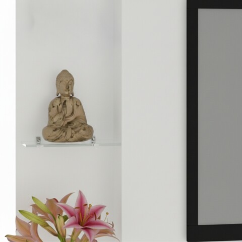 Rack Flotante Tv 60 Pulgadas Blanco - Con Estantes De Vidrio Y Pasacables Rack Flotante Tv 60 Pulgadas Blanco - Con Estantes De Vidrio Y Pasacables