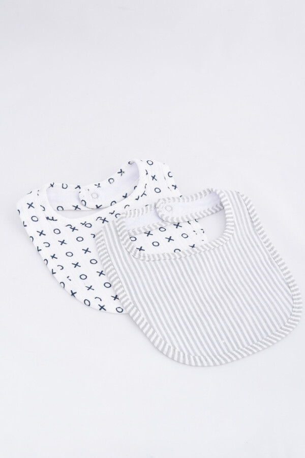 Pack x2 babero Estampa Blanco Y Gris