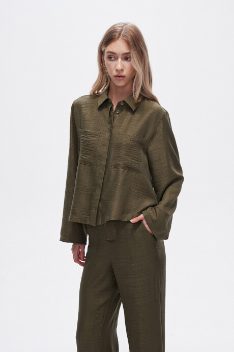 Camisa Reanua Verde Oliva Oscuro