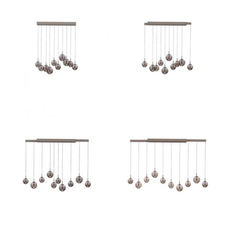 Colgante led extensible motorizado 70w 10 luces cristal ámbar a control remoto, Bronce Colgante led extensible motorizado 70w 10 luces cristal ámbar a control remoto, Bronce
