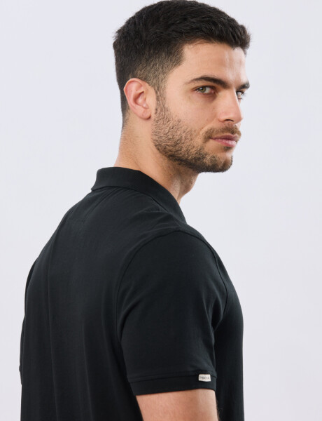 REMERA POLO LISA JERSEY Negro