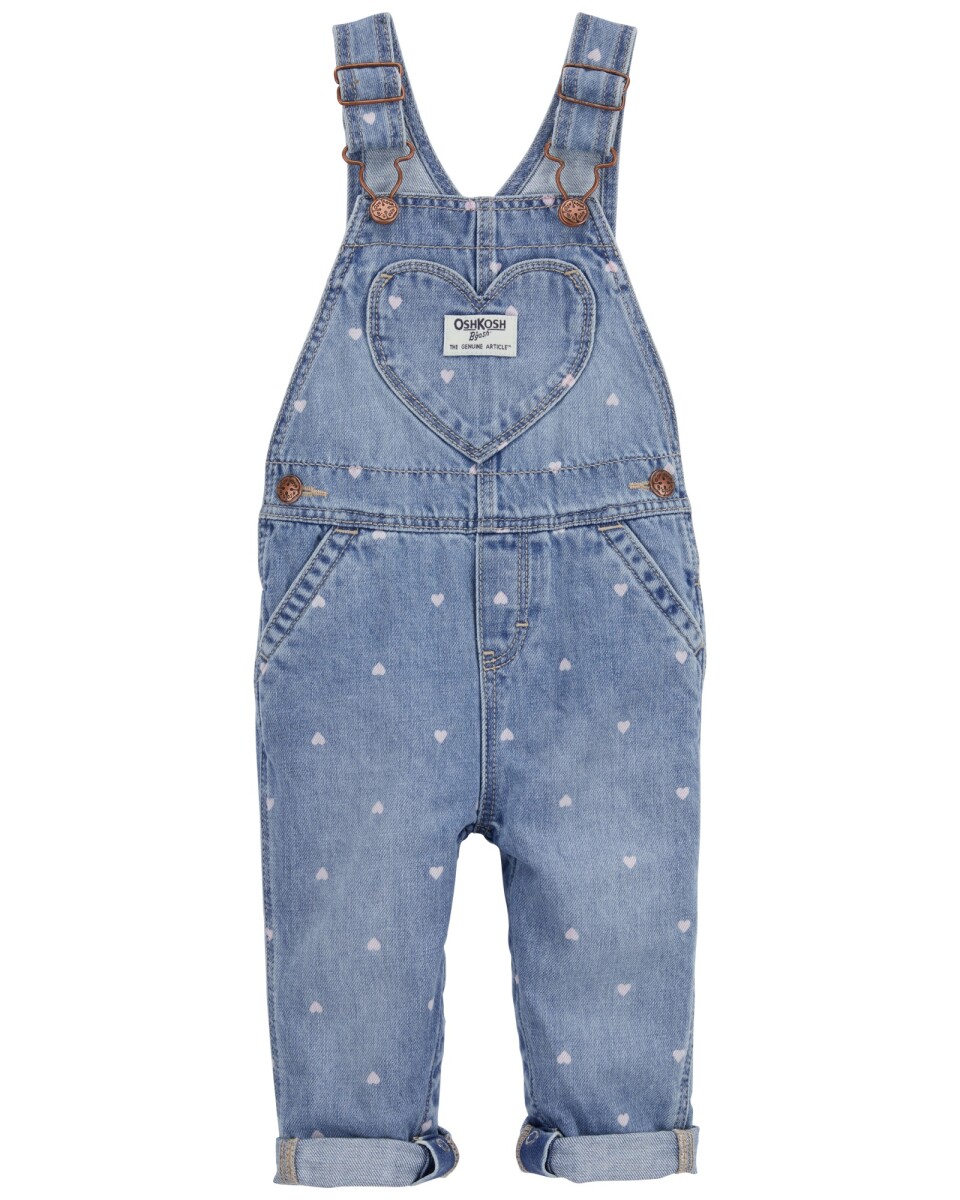 Enterito jean diseño corazones. Talles 3-24M 