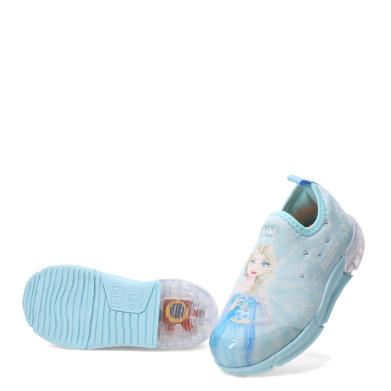 Championes de Niños Bibi Space Frozen c/Luz Celeste - Blanco
