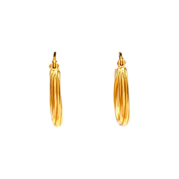 Caravanas aros torneados de oro - Oro bajo - Sin piedra- CA8258 conpiedra