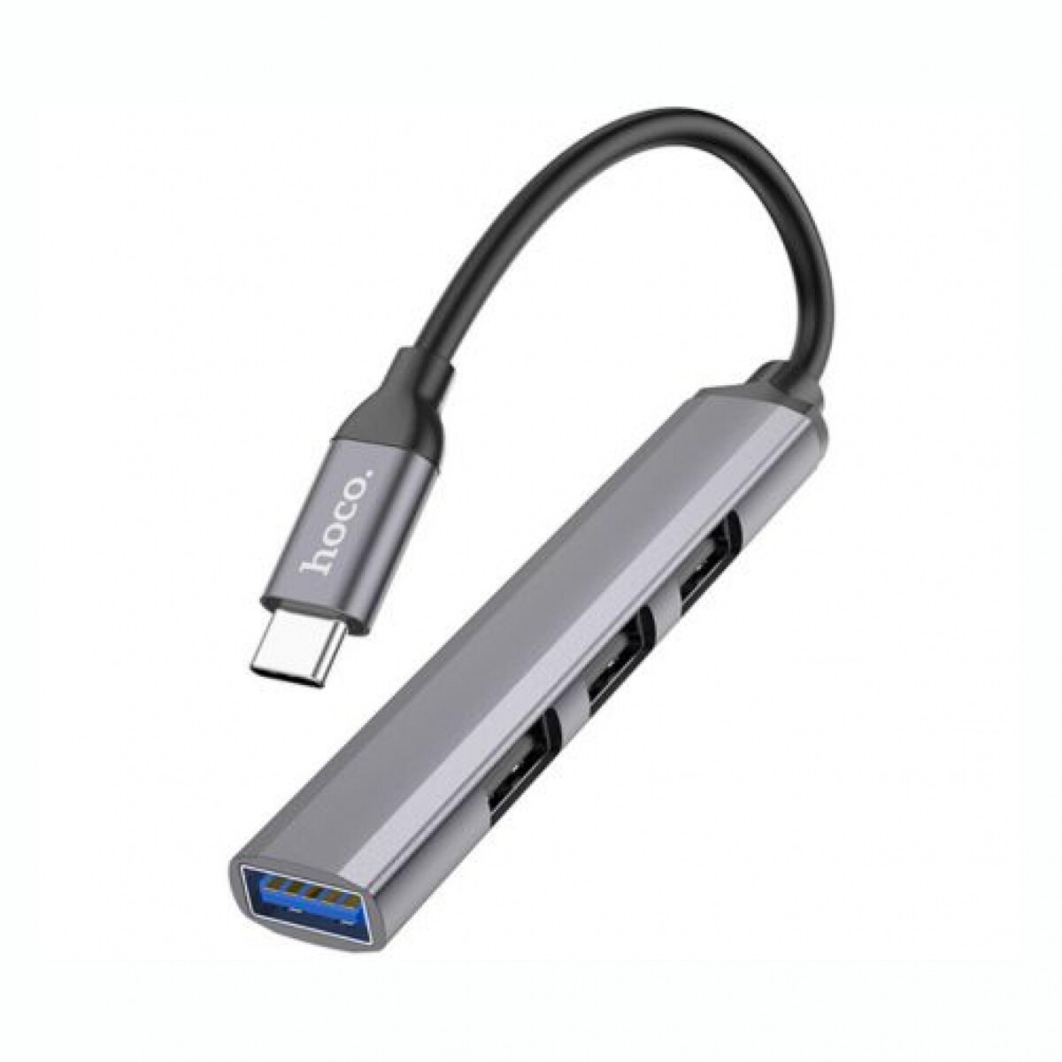 Hub HOCO 4 En 1 HB26 USB-C A 1 USB-A 3.0 Y 3 USB-A 2.0 - Metal Gray 