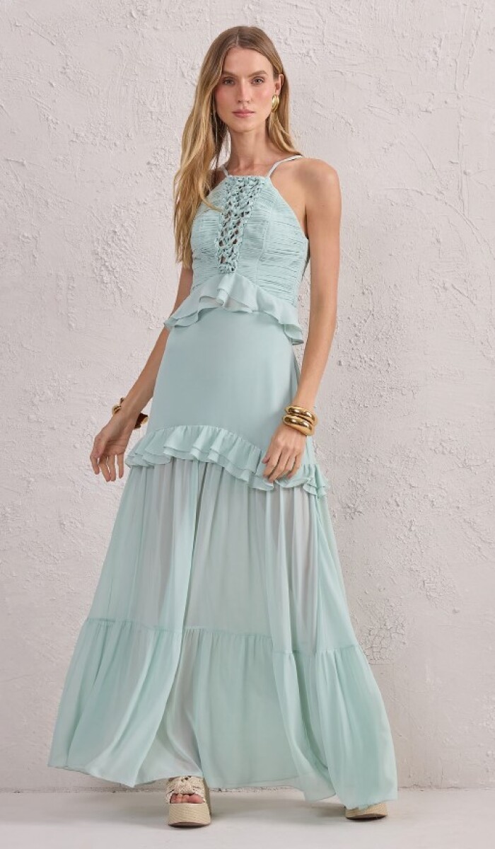 Conjunto de top y falda Otilia - Verde Agua 