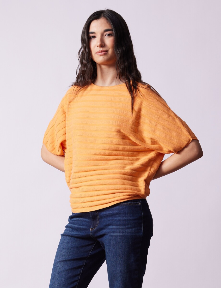 Buzo Dolman Acanalado - Anaranjado 