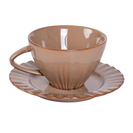TAZA C/PLATO 120ML CERAMICA AMARILLO A079