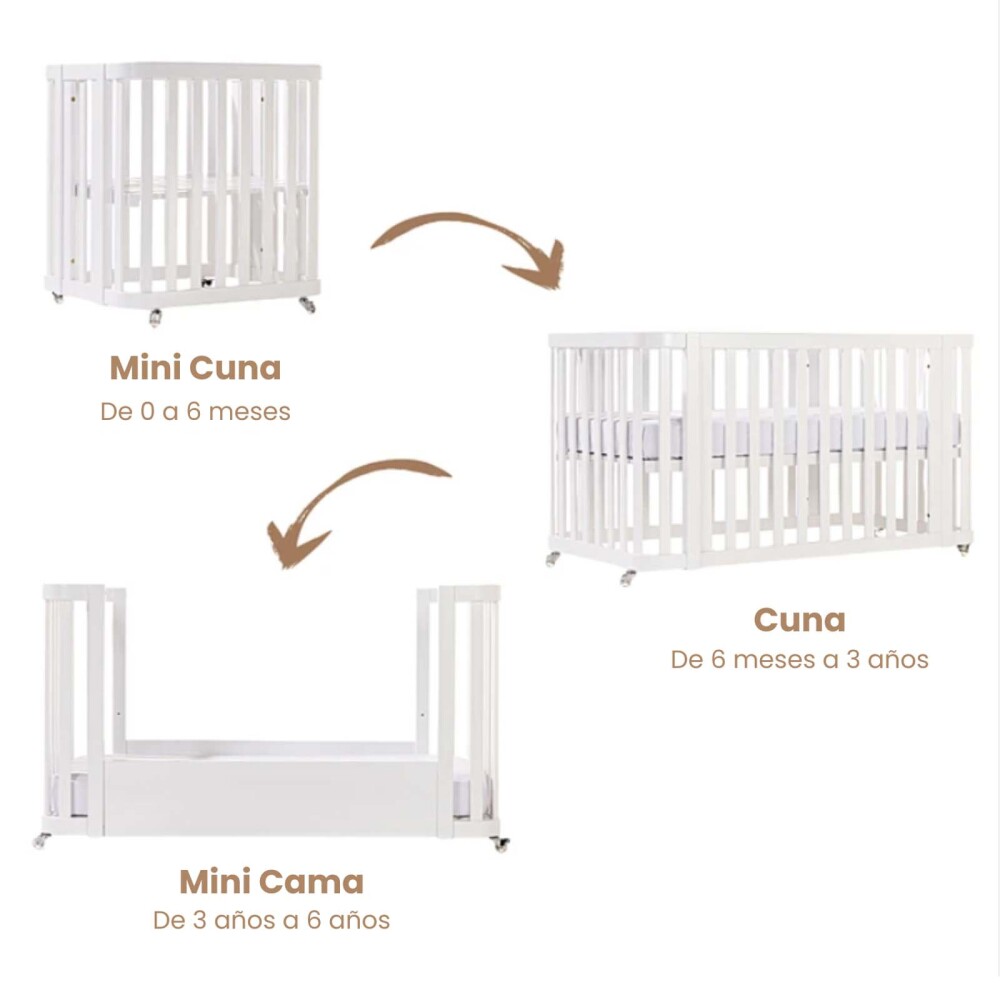 CUNA 3EN1 MADERA BLANCO ELISE
