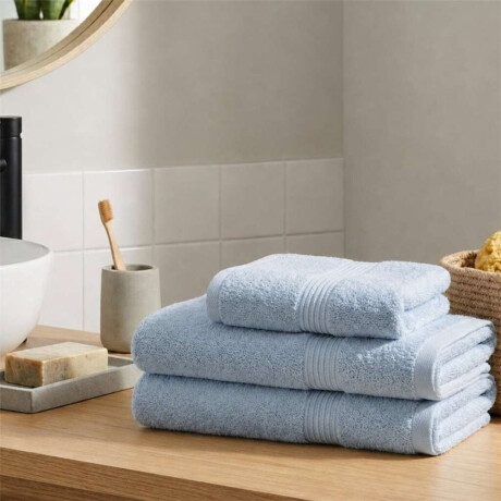 Set 3 Toallas: 40X70 + 2*70X140Cm Alg Aqua