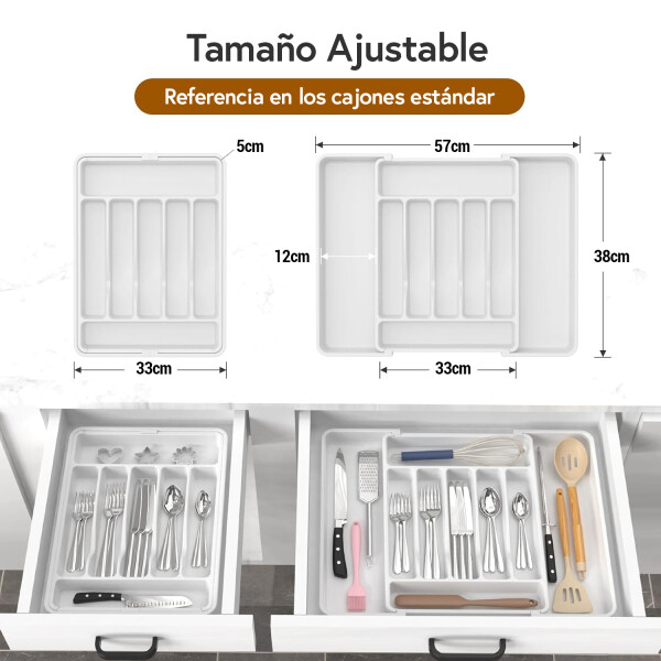 Organizador Cubiertos Extensible Cajon Utensilios Cubertero IMBACK Blanco Organizador Cubiertos Extensible Cajon Utensilios Cubertero IMBACK Blanco