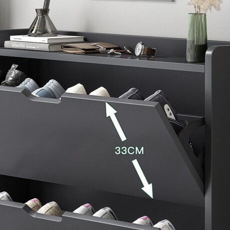 Zapatero Organizador Vertical De 3 Estantes Madera Oscura