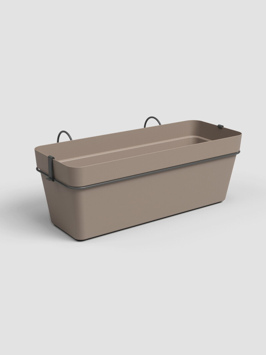 JARDINERA CAPRI DE COLGAR CON RESERVA DE AGUA TAUPE