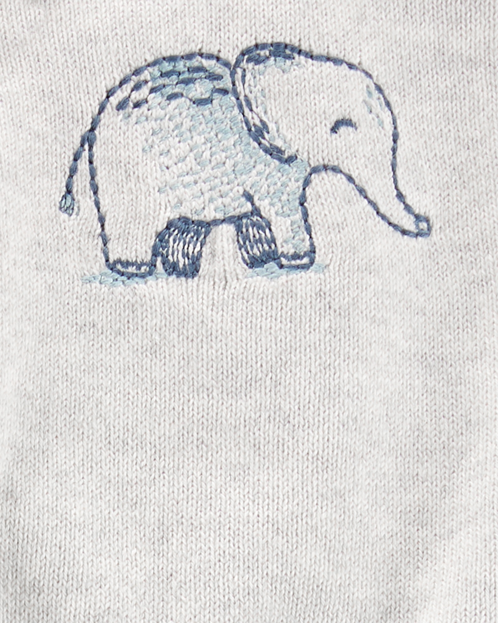 Set Dos Piezas de Cárdigan y Pantalón Diseño Elefante de Algodón Sin color