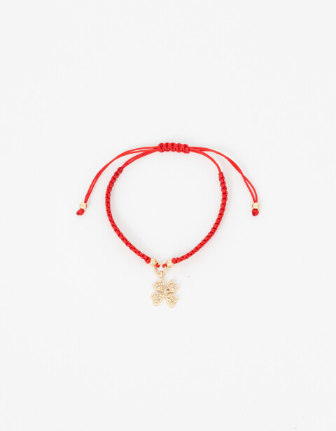 Pulseras Flexibles Lucky charm Pulsera Flexible Dije Trébol - Rojo Cereza