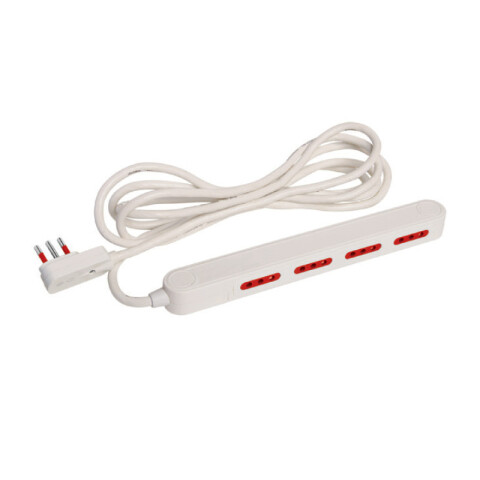 Alargue angosto 3L c/4 tomas 3L 3 mts. blanco E18270