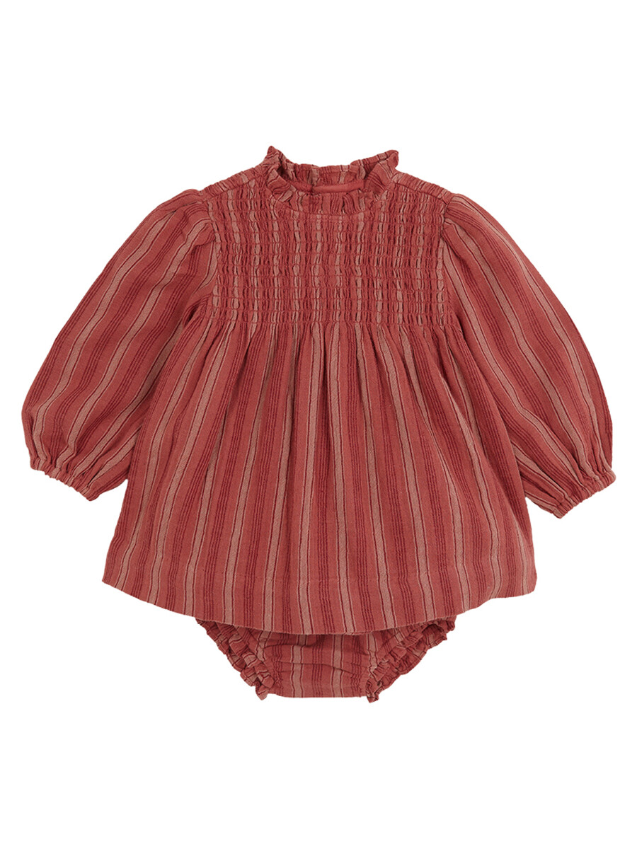 Vestido De Rayas Engomado Cereza