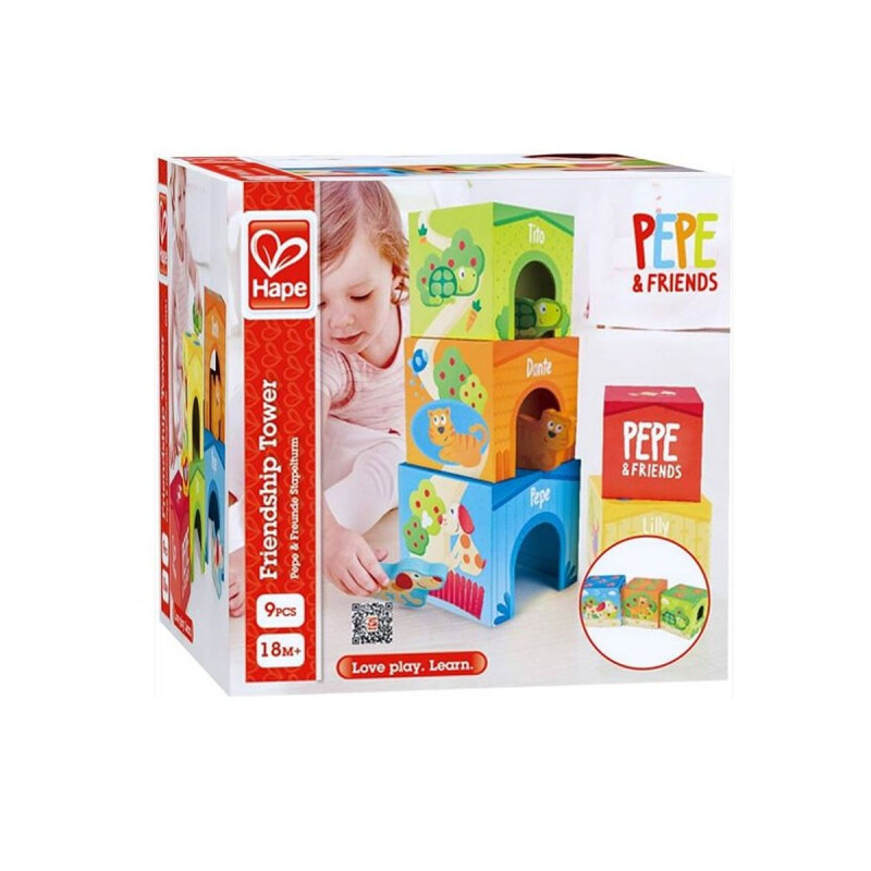 Cubos Apilables Pepe & Friends Hape Cubos Apilables Pepe & Friends Hape