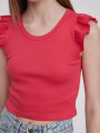Remera Cetine Rojo Coral