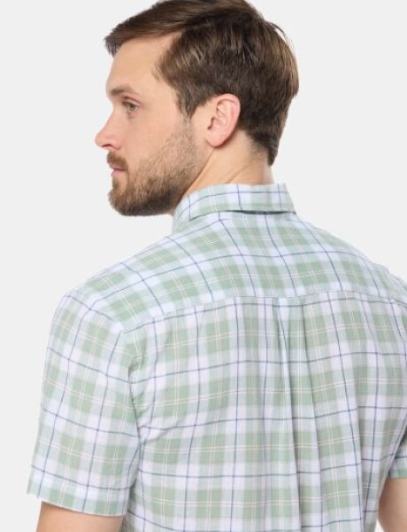 CAMISA DE LINO A CUADROS Verde