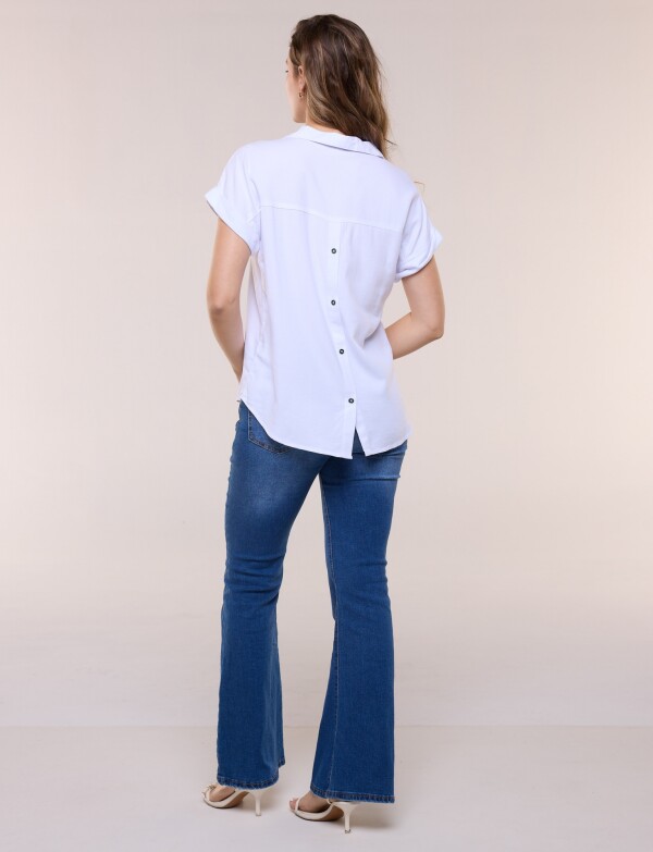 Blusa Algodon Denim BLANCO