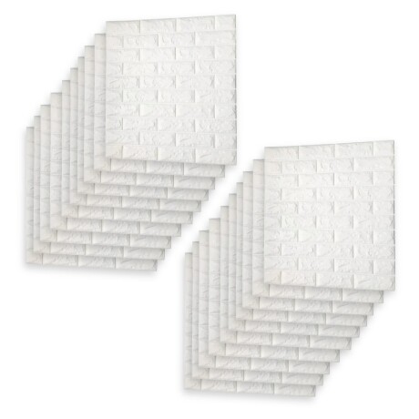 20 Placas Revestimiento Pared Autoadhesiva 70x77cm Promo X20 Blanco