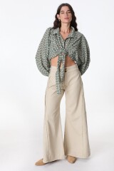 Top Mona Verde Broderie