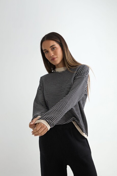 BUZO RAYADO ORTIGA BEIGE