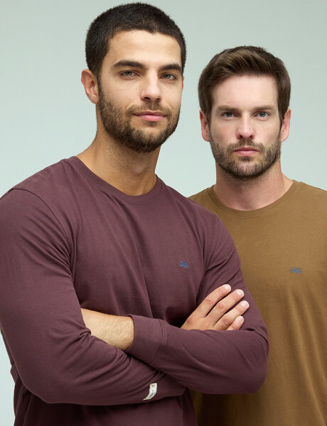 REMERA LISA DE ALGODÓN Bordo