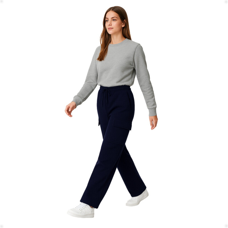 Pantalón Jogging Deportivo Tipo Cargo Azul Navi