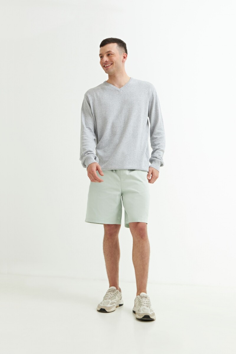 Sweater escote en V GRIS