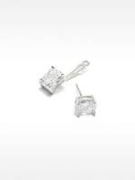 Pendientes Ear Jacket Con Circonitas plateado